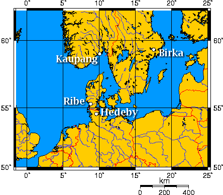 map of Viking trading centers