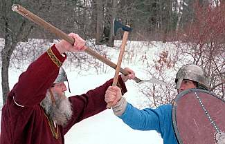 Viking axe haft parry