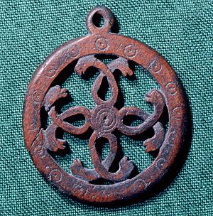 Viking carved wood medallion