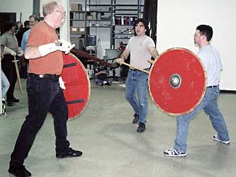sword and shield training at the Guild